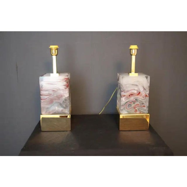 Murano Glass Block Table Lamps, 1990s, Set of 2 For Sale - Image 13 of 18