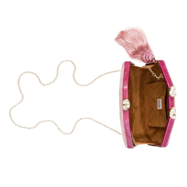 Contemporary Sofia Pink Octagon Clutch For Sale - Image 3 of 3