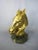 Stunning vintage sculpture, golden brass structure in the shape of a horse's head with dark marble base. Very important...