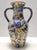 Vintage Handmade Yellow and Blue Glazed Ceramic Amphora Vase by Zulimo Aretini, Italy, 1950s For Sale - Image 4 of 15