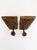 1970s Vintage Brutalist Hand-Carved Oak Wall Sconces with Brass and Wrought Iron, 1970s, Set of 2 For Sale - Image 5 of 10