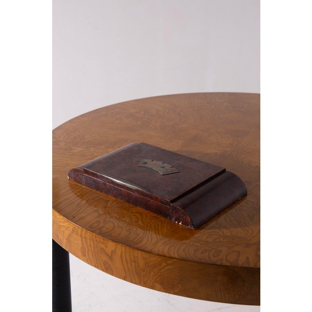 Wood Italian Art Deco Burl Games Box, 1928 For Sale - Image 7 of 9