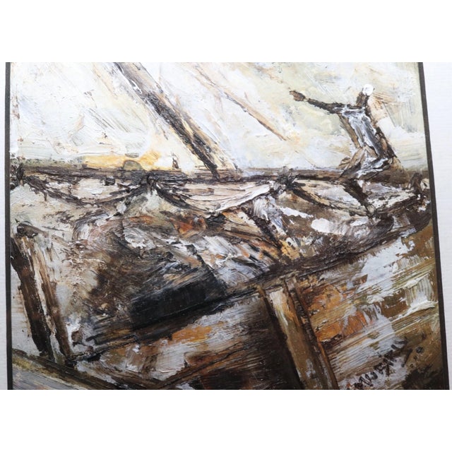 Abstract Expressionism 1990s Original John Mubiru African Abstract Expressionism the Dhows Oil Painting Art For Sale - Image 3 of 12