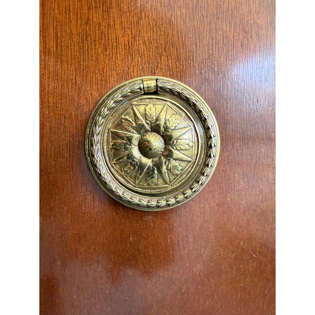 Wood Late 20th Century Baker Furniture Federal Style Inlaid Mahogany Demilune Sideboard Buffet For Sale - Image 7 of 18