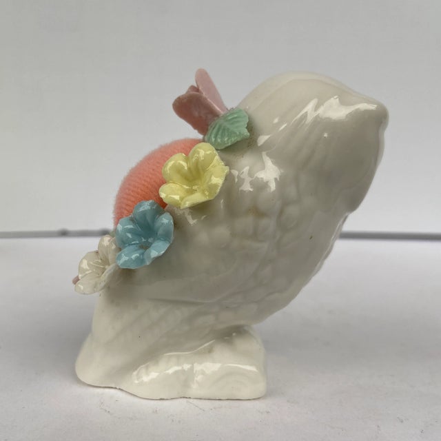 Vintage Mid 20th Century China Owl Pincushion For Sale In Orlando - Image 6 of 11