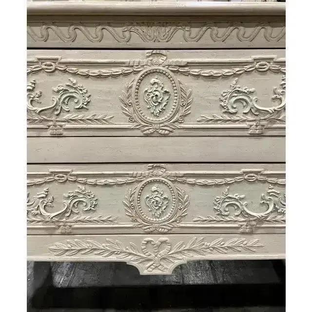 Antique White French Louis XV Style Chest by Interior Crafts For Sale - Image 8 of 13
