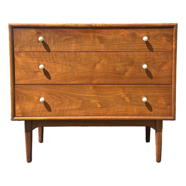 1960s Kipp Stewart for Drexel Declaration Walnut Chest of Drawers With Vanity For Sale