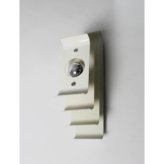 Italian Postmodern Wall Sconces in Layered Metal, 1970s, Set of 2 For Sale - Image 4 of 15
