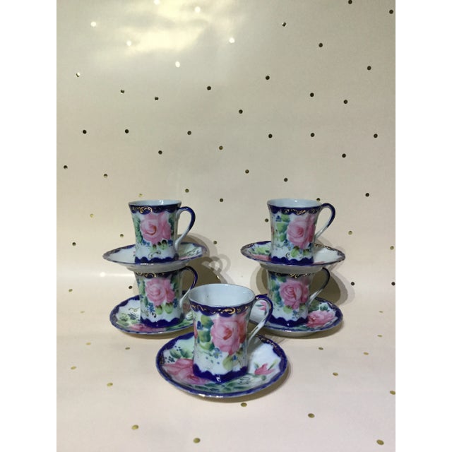 Gorgeous antique 1891-1921 hand painted Porcelain genuine Te-Oh Nippon( Japan) chocolates set of five, beautiful...