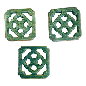 3 Antique Chinese Architectural Temple Tiles