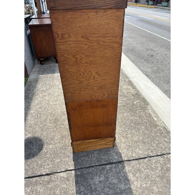 Early 20th Century Era is a sturdy Antique oak filing cabinet reinforced brace system . Drawers slide and work properly...