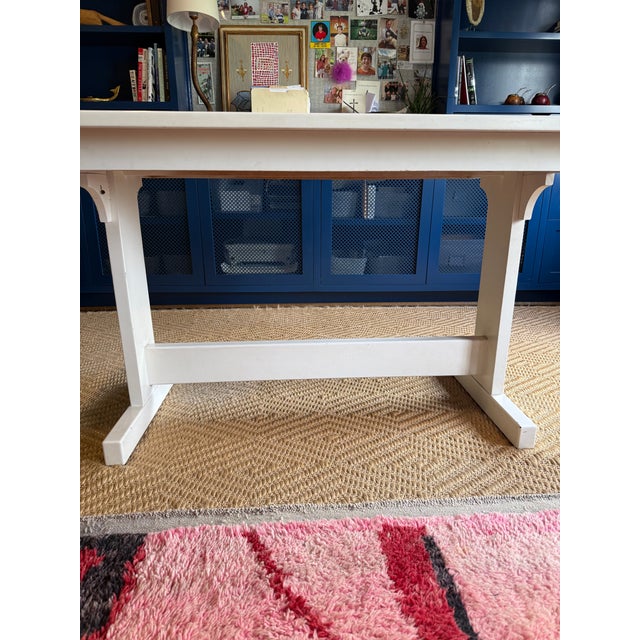 White Lacquered Trestle Table For Sale In Nashville - Image 6 of 6