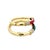1980s Estate Pair of 18K Yellow Gold Coral, Green Onyx & Diamond Bangle Bracelets For Sale - Image 5 of 5