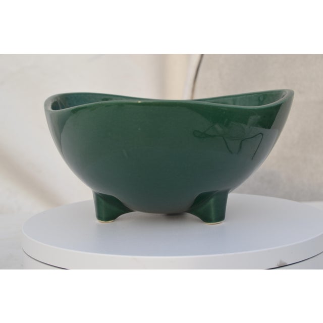 1950s Mid Century Modern Green Ceramic Ikebana Planter For Sale - Image 9 of 11