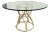 McGuire Furniture Round Rattan Glass Dining Table, Vintage For Sale