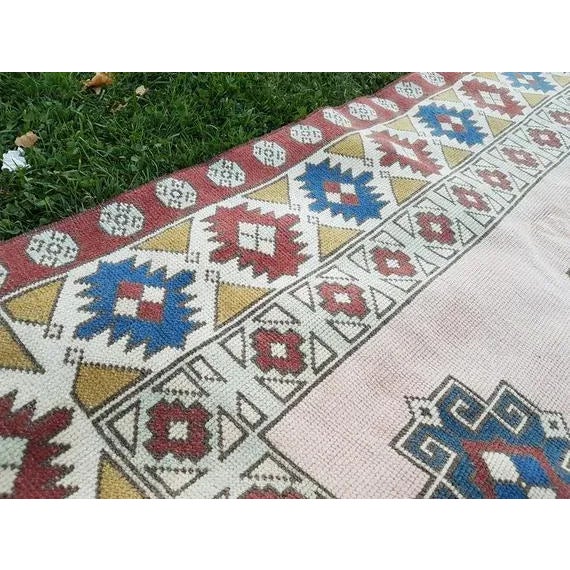 Textile 1970s Vintage Turkish Oushak Rug - 6′3″ × 6′9″ For Sale - Image 7 of 9