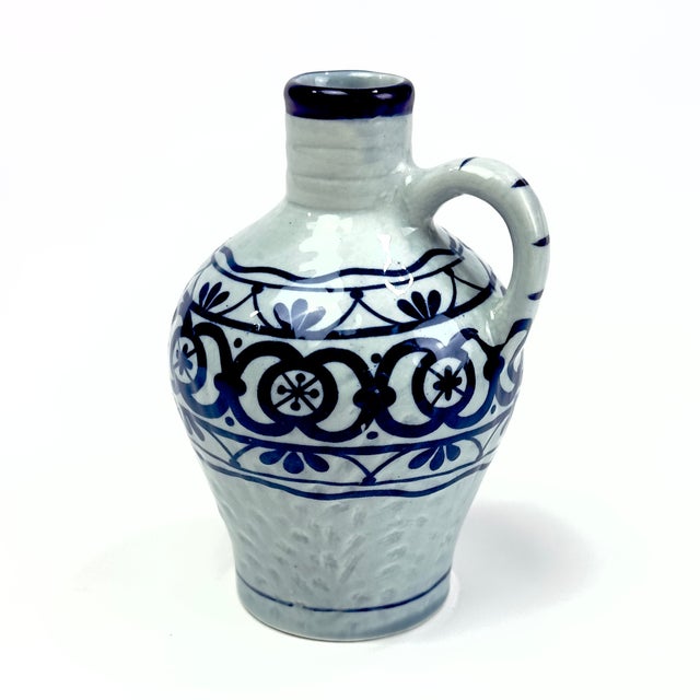 Vintage Blue & White Ceramic Pitcher Curation - Group of 5 For Sale - Image 17 of 18