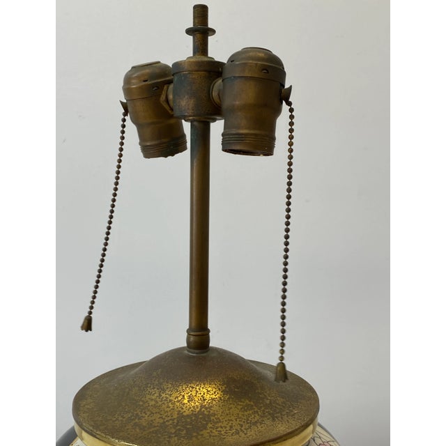 Black Antique Art Nouveau Ceramic Vase Table Lamp Conversion for Restoration For Sale - Image 8 of 9