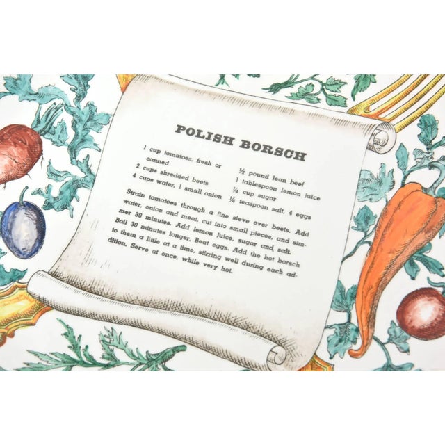 Mid-Century Modern Vintage Piero Fornasetti "Recipe" Porcelain Plates Set of 3, 1950's For Sale - Image 3 of 10