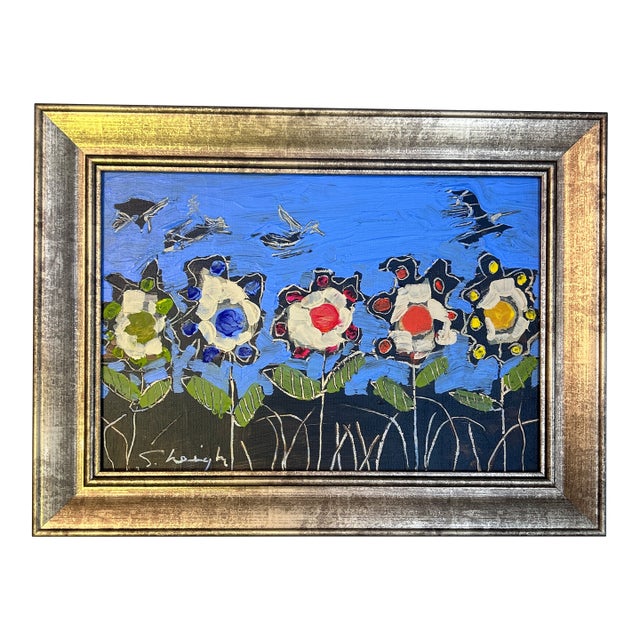 Contemporary Original Abstract Painting by Stephen Heigh “In the Garden” For Sale