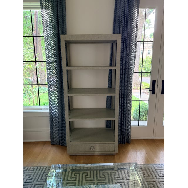Villa & House Grasscloth Wrapped Etagere For Sale - Image 9 of 9