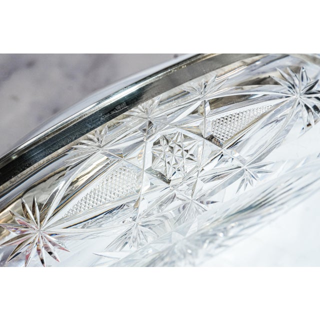 Stunning Crystal Sterling Silver Antique Jewelry Dresser Vanity Box For Sale - Image 14 of 18