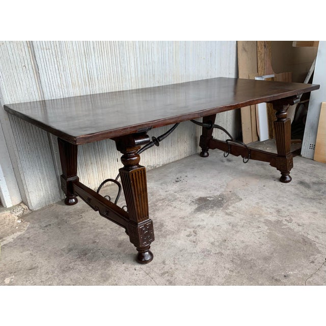Mid 19th Century Spanish Walnut Fratino Dining Table For Sale In Miami - Image 6 of 13