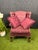 American Vintage "Custom Built" American of High Point Damask Wingback Chair For Sale - Image 3 of 7