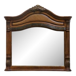 Kevin Charles Cherry Contemporary Traditional Empire Style 49" Arched Mirror For Sale