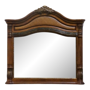 Kevin Charles Cherry Contemporary Traditional Empire Style 49" Arched Mirror
