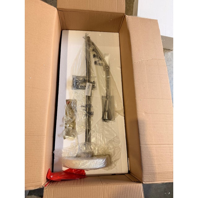 Early 21st Century Arteriors Home Silver Adjustable Easel Lamp With Marble Base For Sale - Image 5 of 5