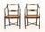 Near Pair of Japonisme Paint-Decorated and Ebonized Wood Arm Chairs, with cane-paneled seats. Slightly larger: 32" H x...