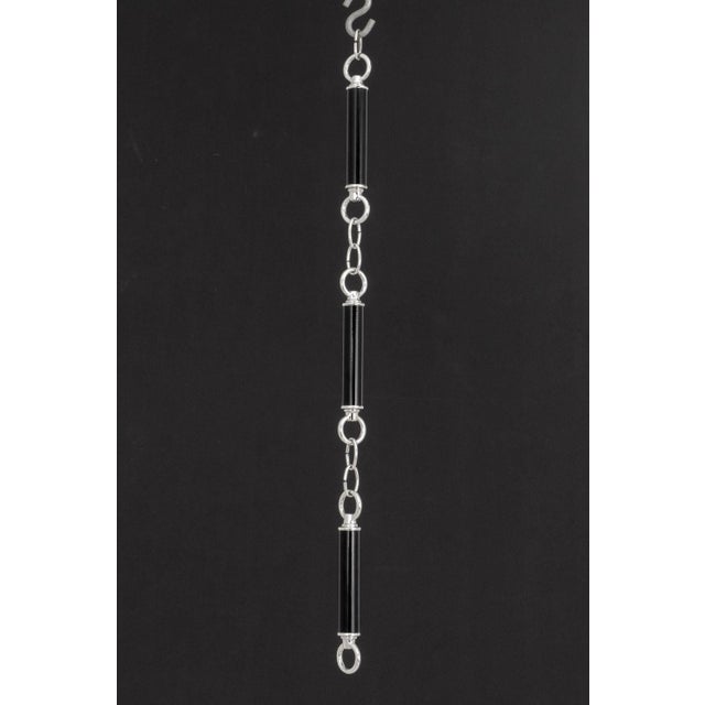 Contemporary Postmodern Black, Chrome and Acrylic Chandelier For Sale - Image 3 of 9