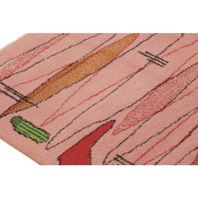 Vintage Turkish Rug in Pink With Colorful Geometric Patterns, From Rug & Kilim For Sale In New York - Image 6 of 8