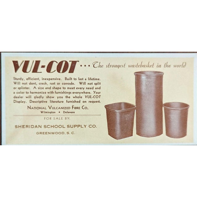 Vintage Industrial National Vulcanized Fibre Company "Vul-Cot" Waste Basket For Sale - Image 16 of 16