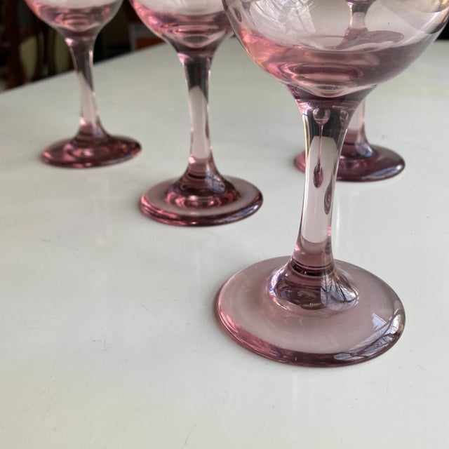 Vintage Libbey Pink Wine Glasses Set of 4 Chairish