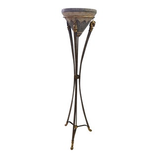 Equestrian Mosaic Torchiere Floor Lamp For Sale