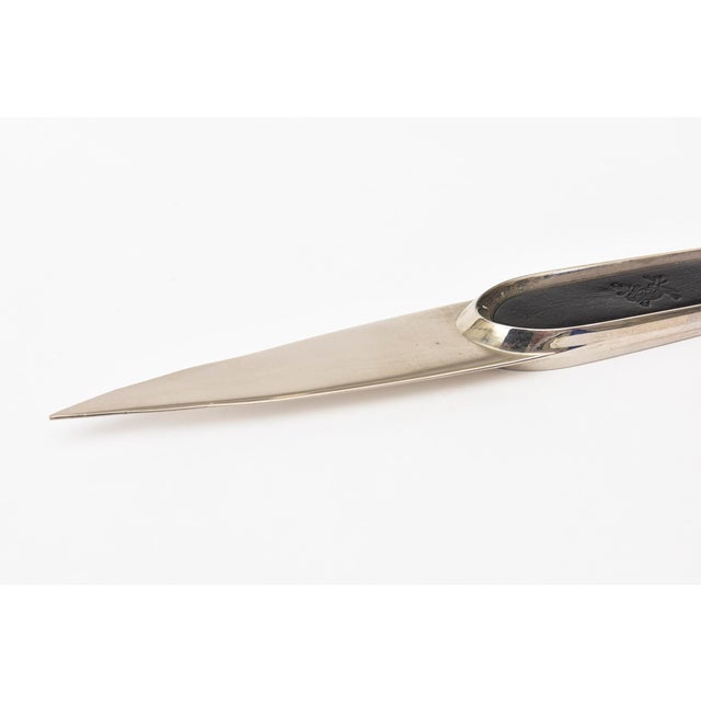 Vintage Black Leather and Stainless Steel Signed Solingen German Letter