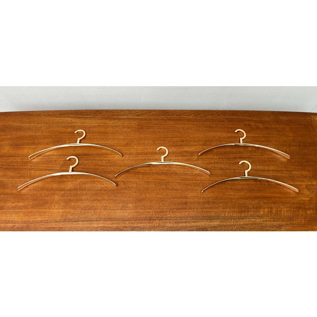 Mid-Century Modern Hollywood Regency Style Brass Coat Hanger, 1960s, Set of 5 For Sale - Image 10 of 18