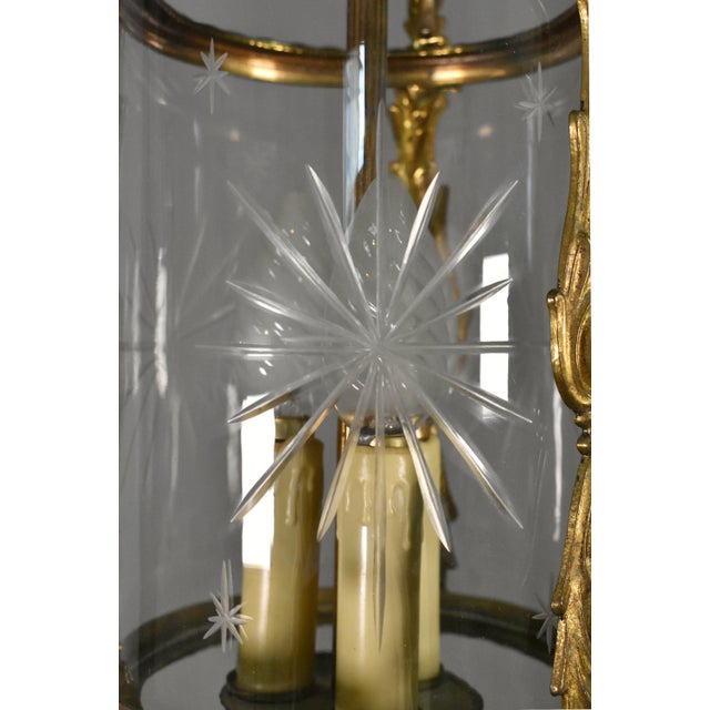 Vintage French Cut Glass Hall Lantern, 1920s For Sale - Image 14 of 16