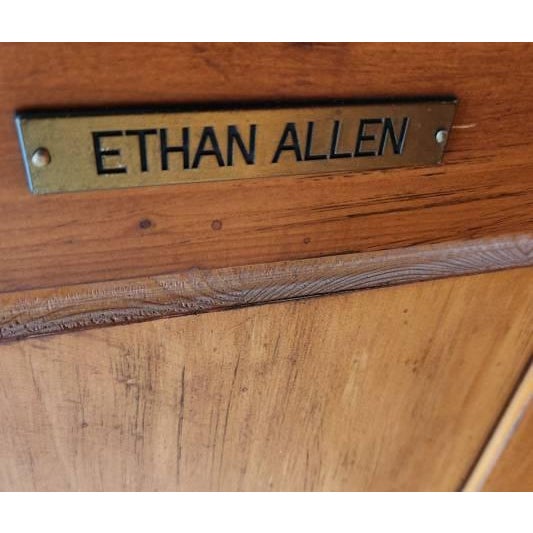 Brown Ethan Allen Massive Hardwood Bookshelf Wall Unit For Sale - Image 8 of 8