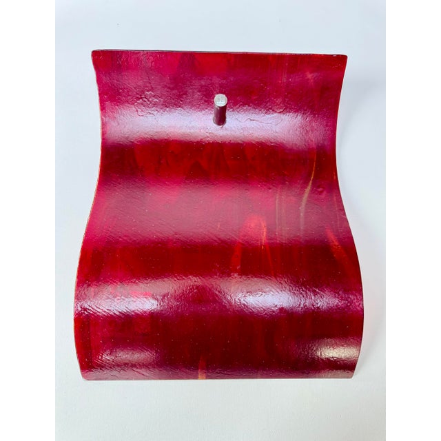 Postmodern Fused Glass Wall Sculpture, Red Dichroic Art Glass For Sale - Image 9 of 10