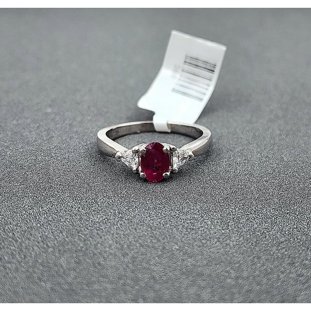 0.87 Ct Ruby & Diamond Ring Size 7 For Sale - Image 4 of 9