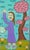 Baby Blue Original Acrylic Folk Art Painting From Renowned Key West Artist 'Reaching for the Sky' For Sale - Image 8 of 9