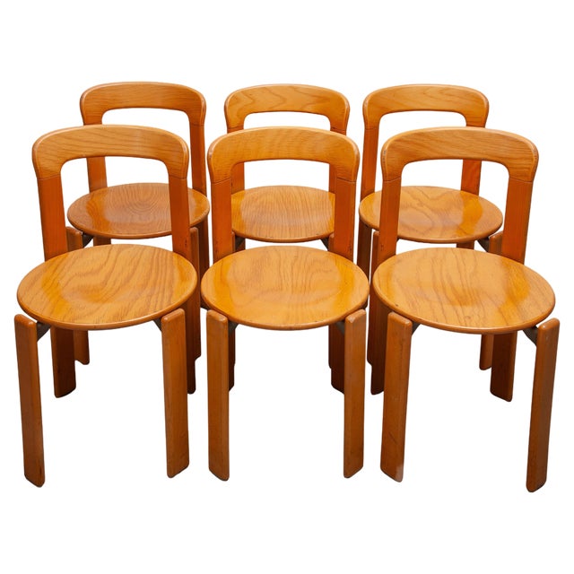 Stacking Chairs by Bruno Rey for Kush & Co, 1970, Set of 6 For Sale