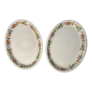 Vintage Wedgwood Quince Large Oval Serving Platters, Pair