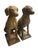 Pair of Vintage Weathered Cast Stone Seated Pointer Garden Statues For Sale - Image 4 of 12