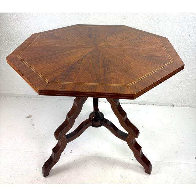 Baker Furniture Company Vintage Baker Furniture Company Walnut Side Table For Sale - Image 4 of 11