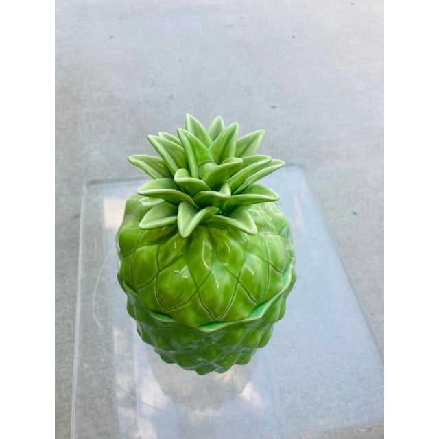 1980s Vintage Mottehedeh Pineapple in Shocking Green For Sale - Image 5 of 6