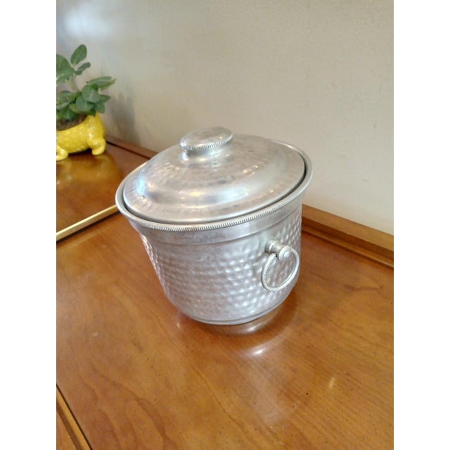 Vintage Hammered Aluminum Ice Bucket Made in Italy For Sale - Image 4 of 7
